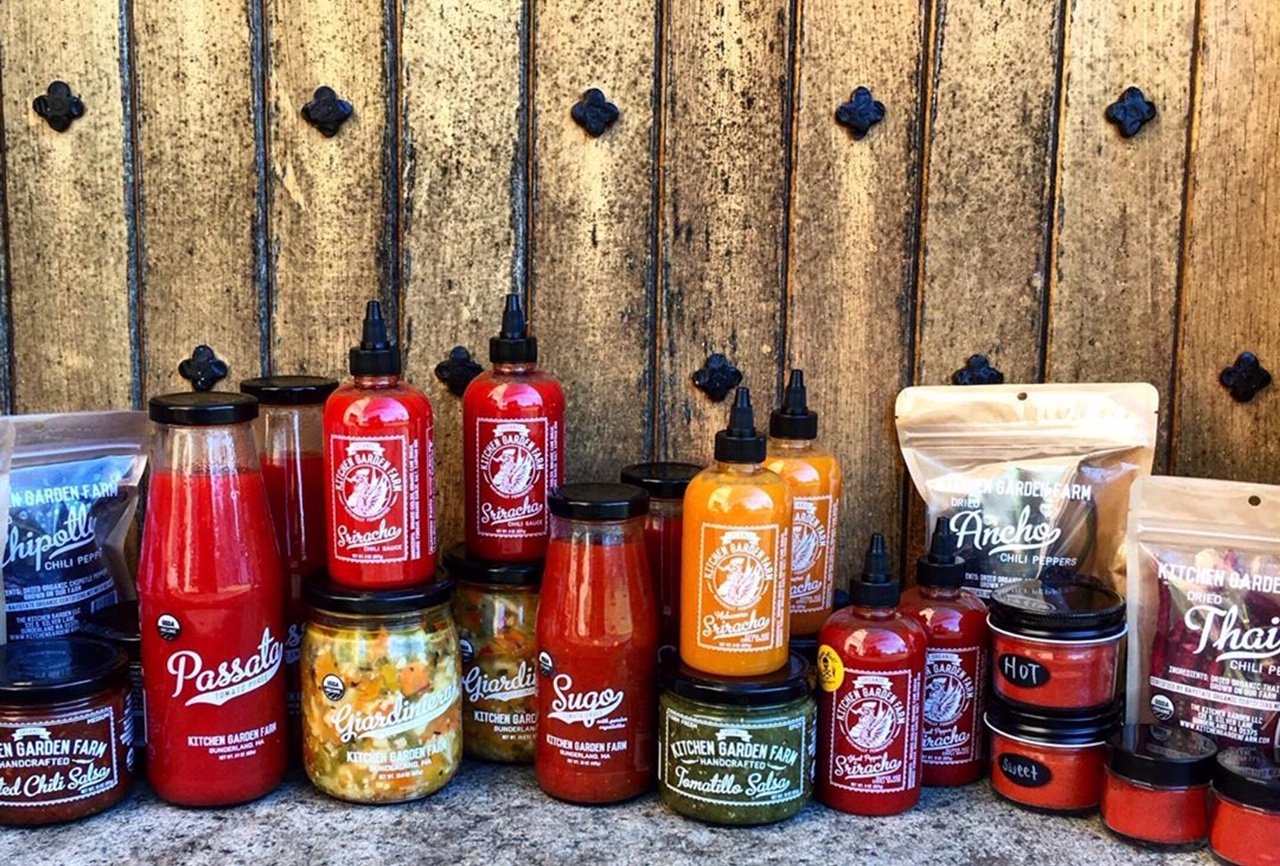 Photo of sriracha, salsa and other products